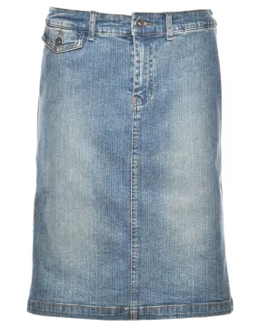 1990s Light Wash Denim Skirt - S