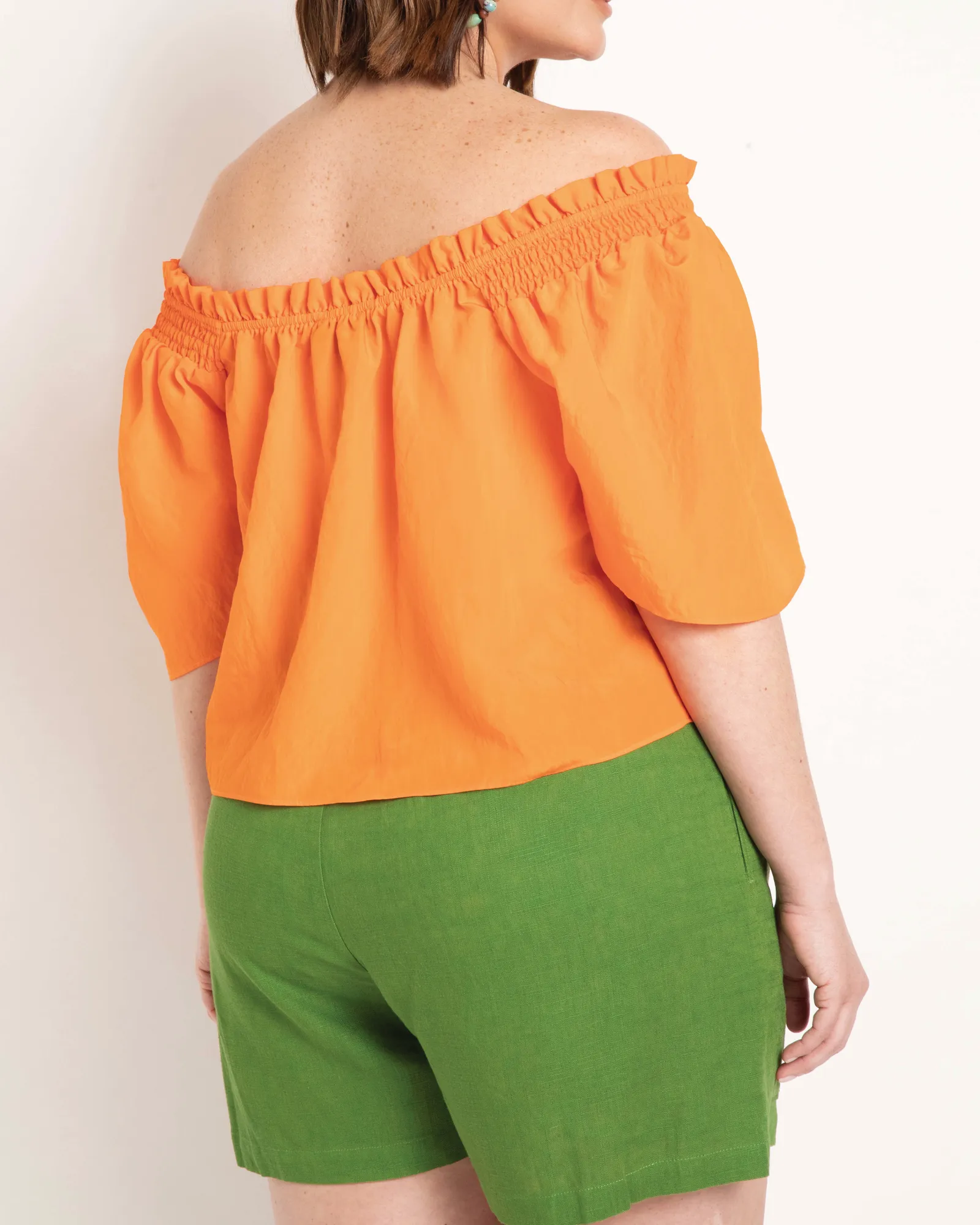 Alexa Flutter Sleeve Blouse | Exotic Orange