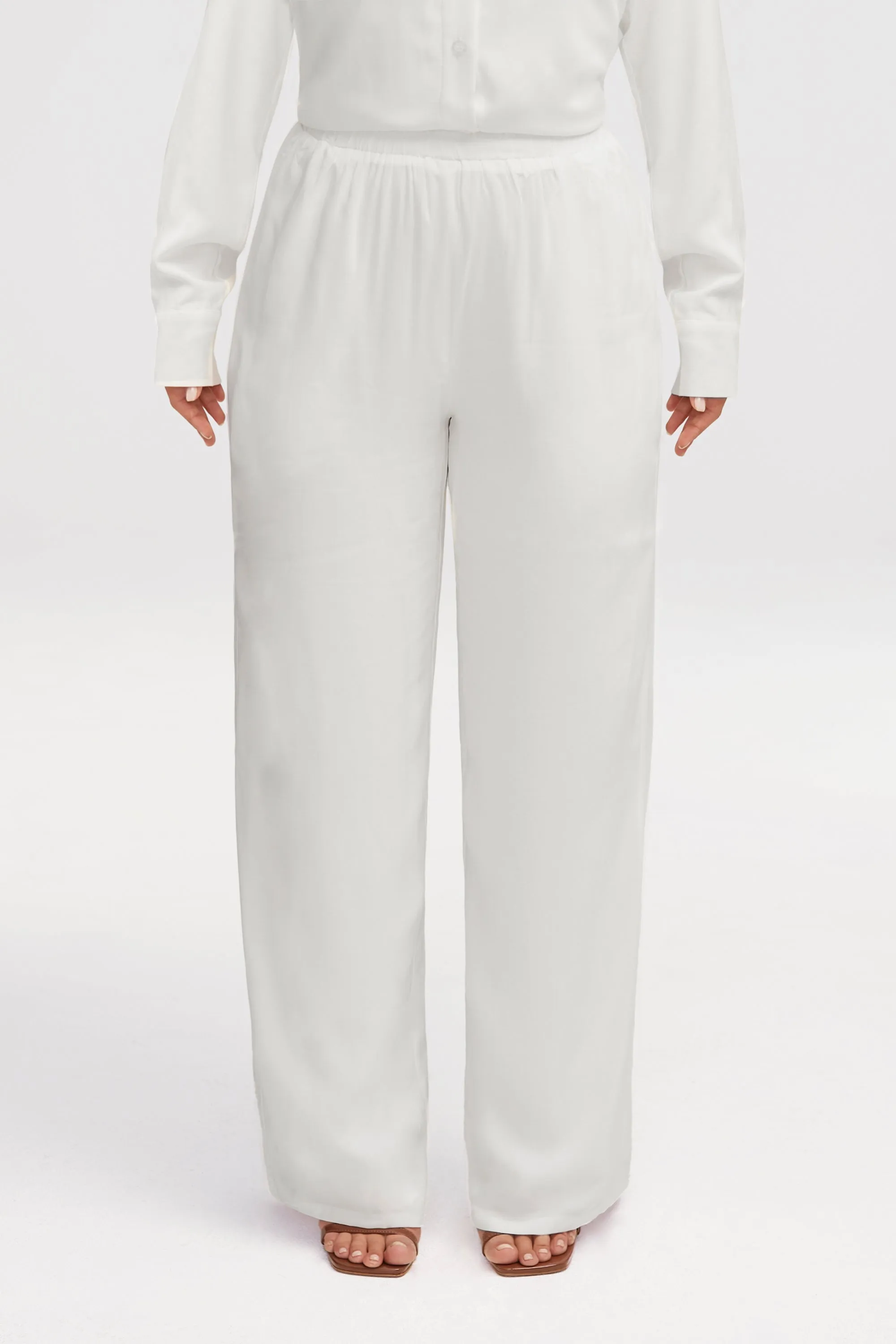 Alina Wide Leg Pants - White