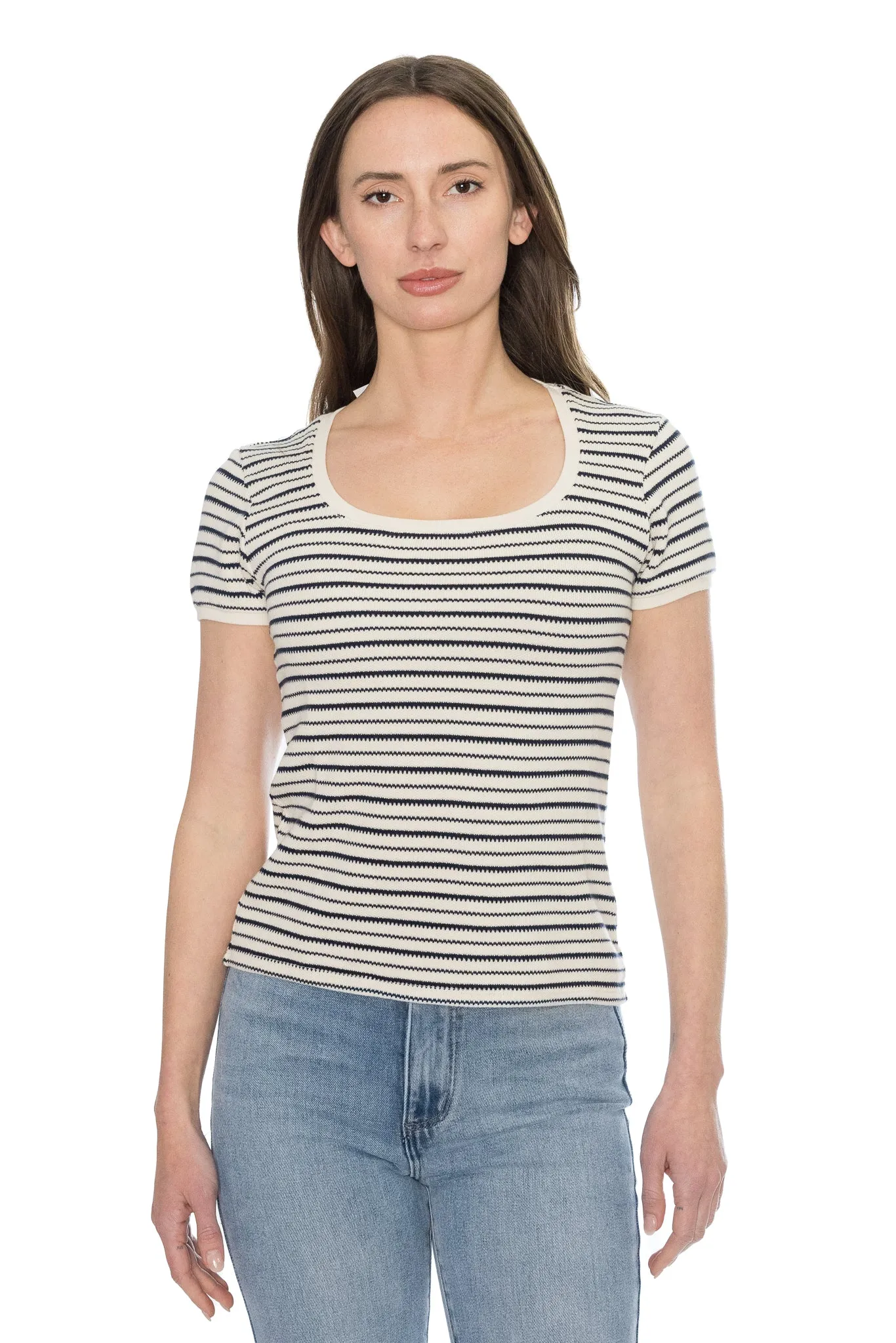 Amanda Square Neck Cap Sleeve Tee