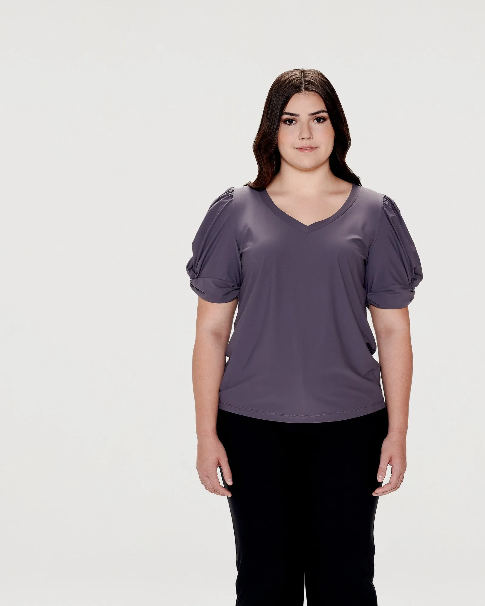 Annie Twist Knot Sleeve Top | Dusty Lilac