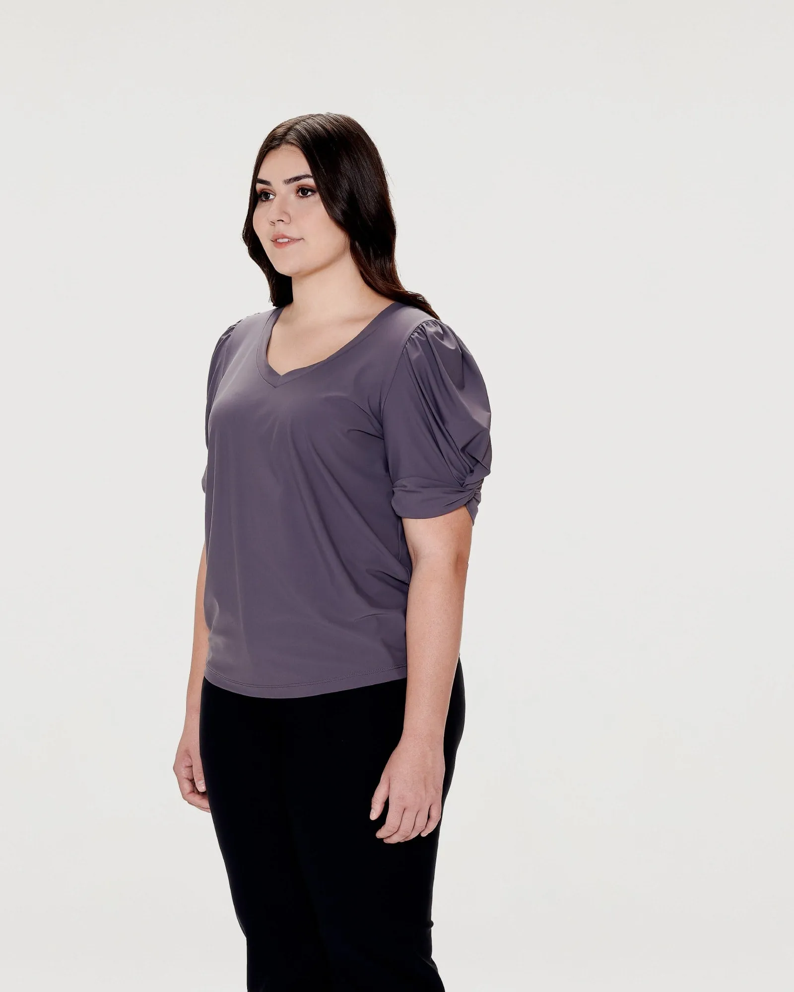 Annie Twist Knot Sleeve Top | Dusty Lilac