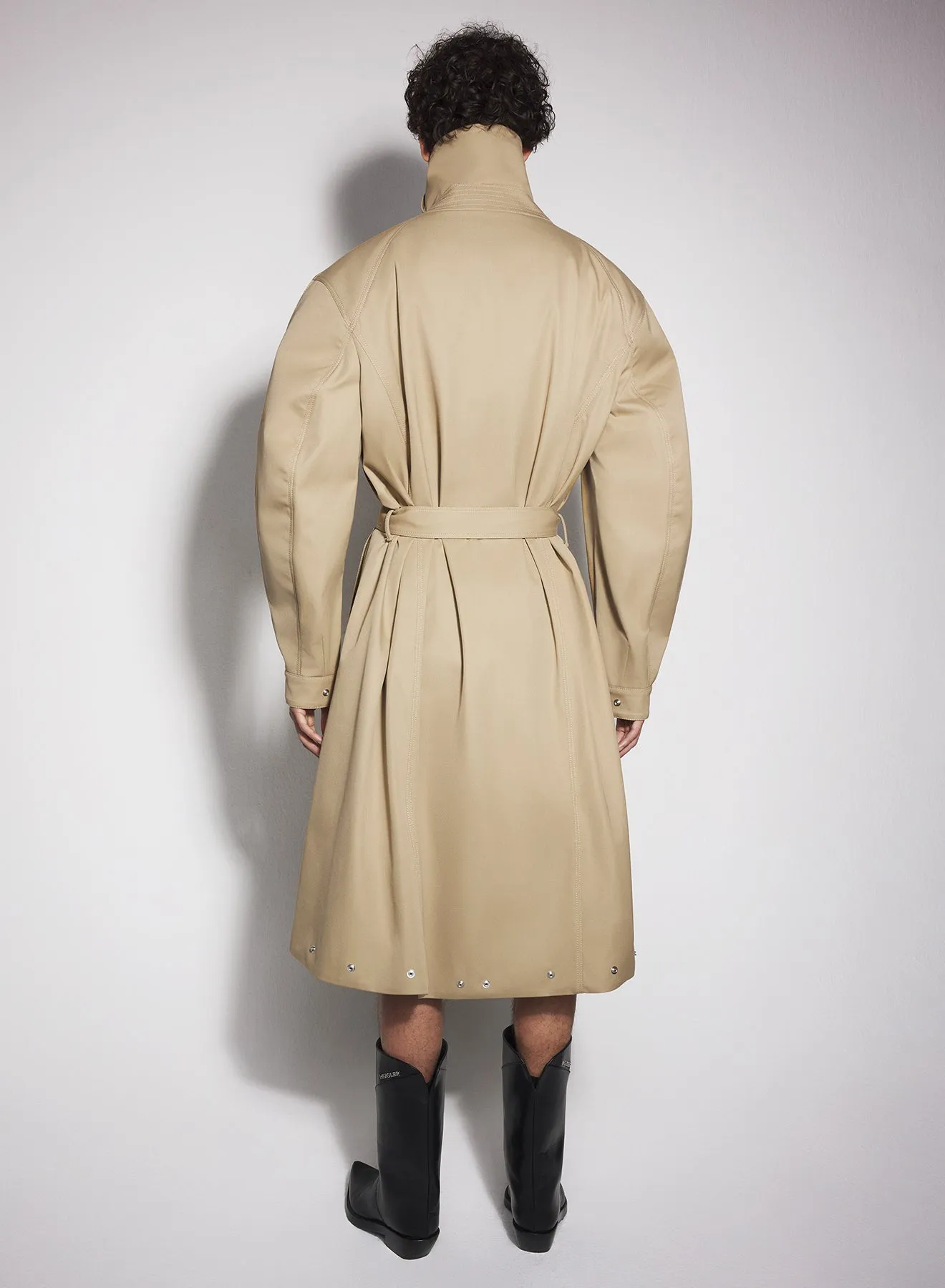 beige belted trenchcoat