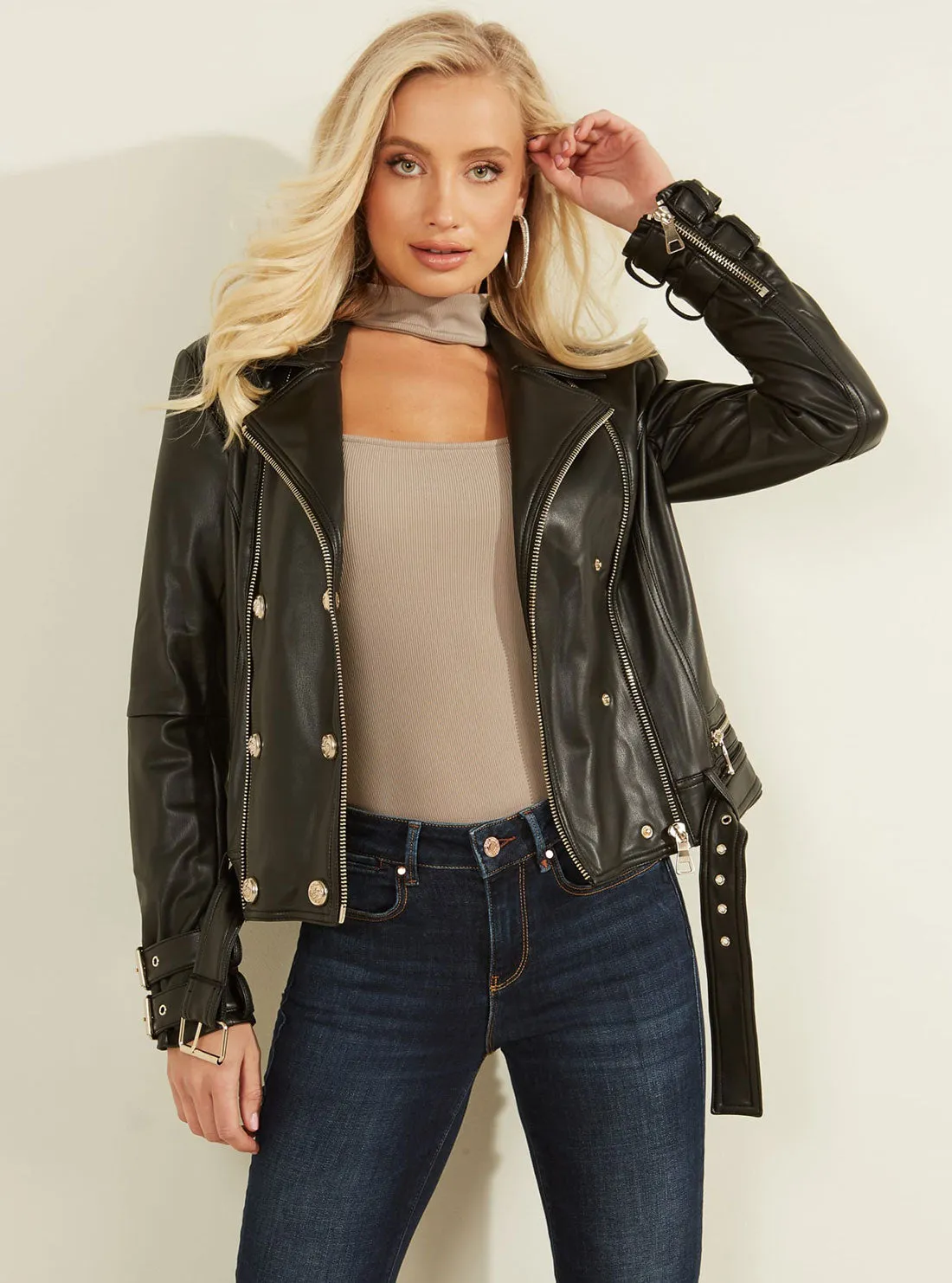 Black Olivia Moto Jacket