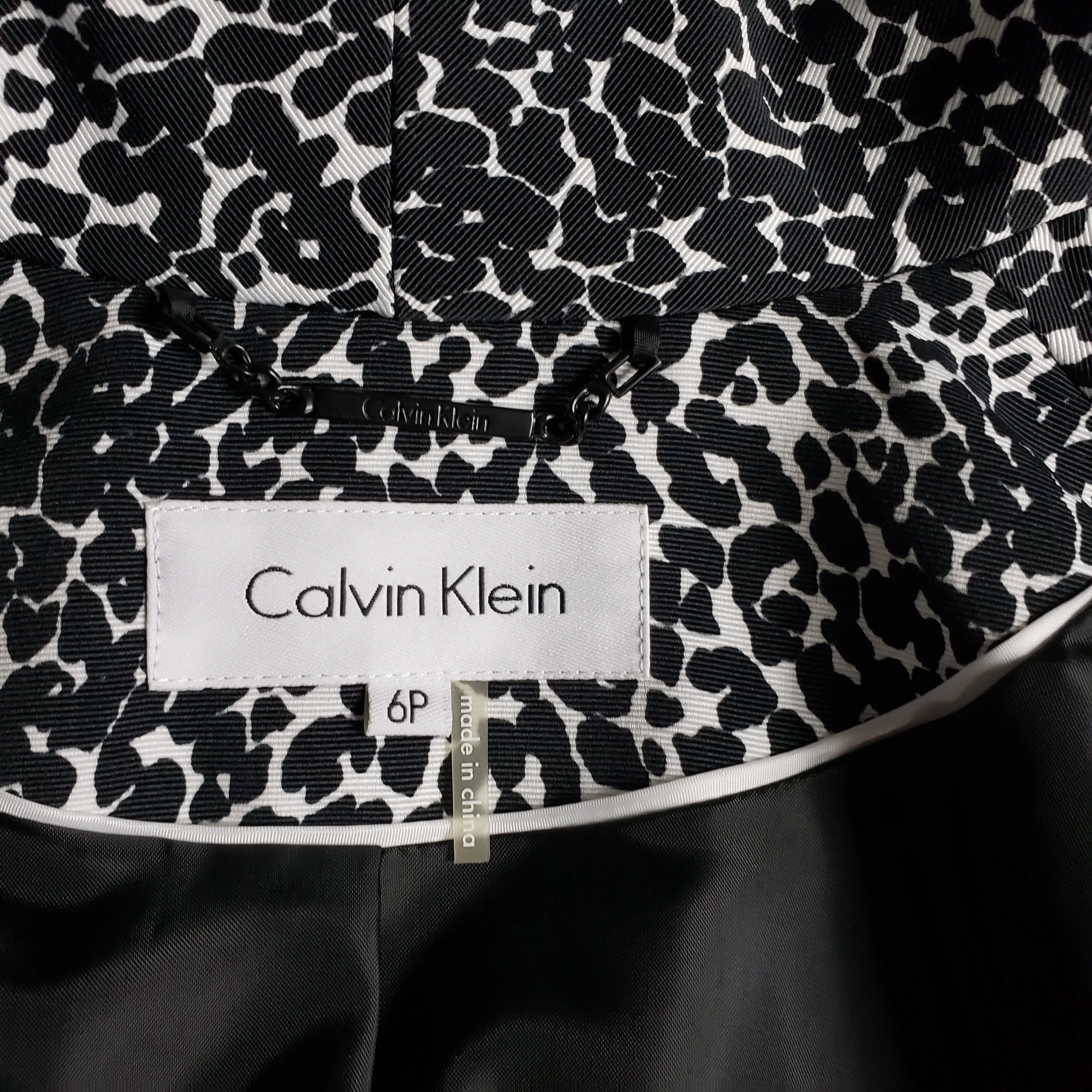 Calvin Klein Animal Belted Jacket Size 6P