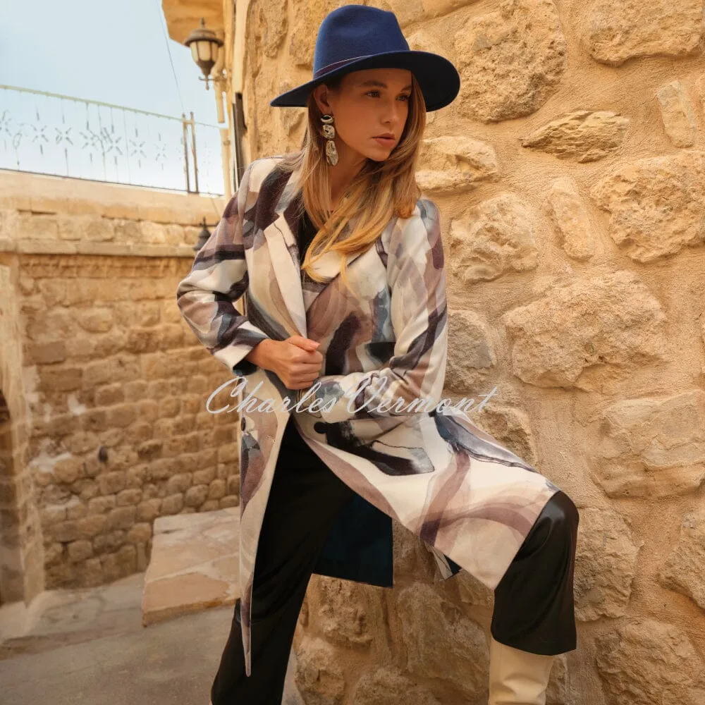 Dolcezza 'The Feel Of Cashmere' Abstract Print Coat - Style 74890