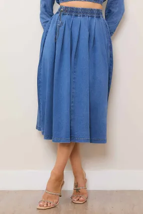 Elastic Waist Full Skirt