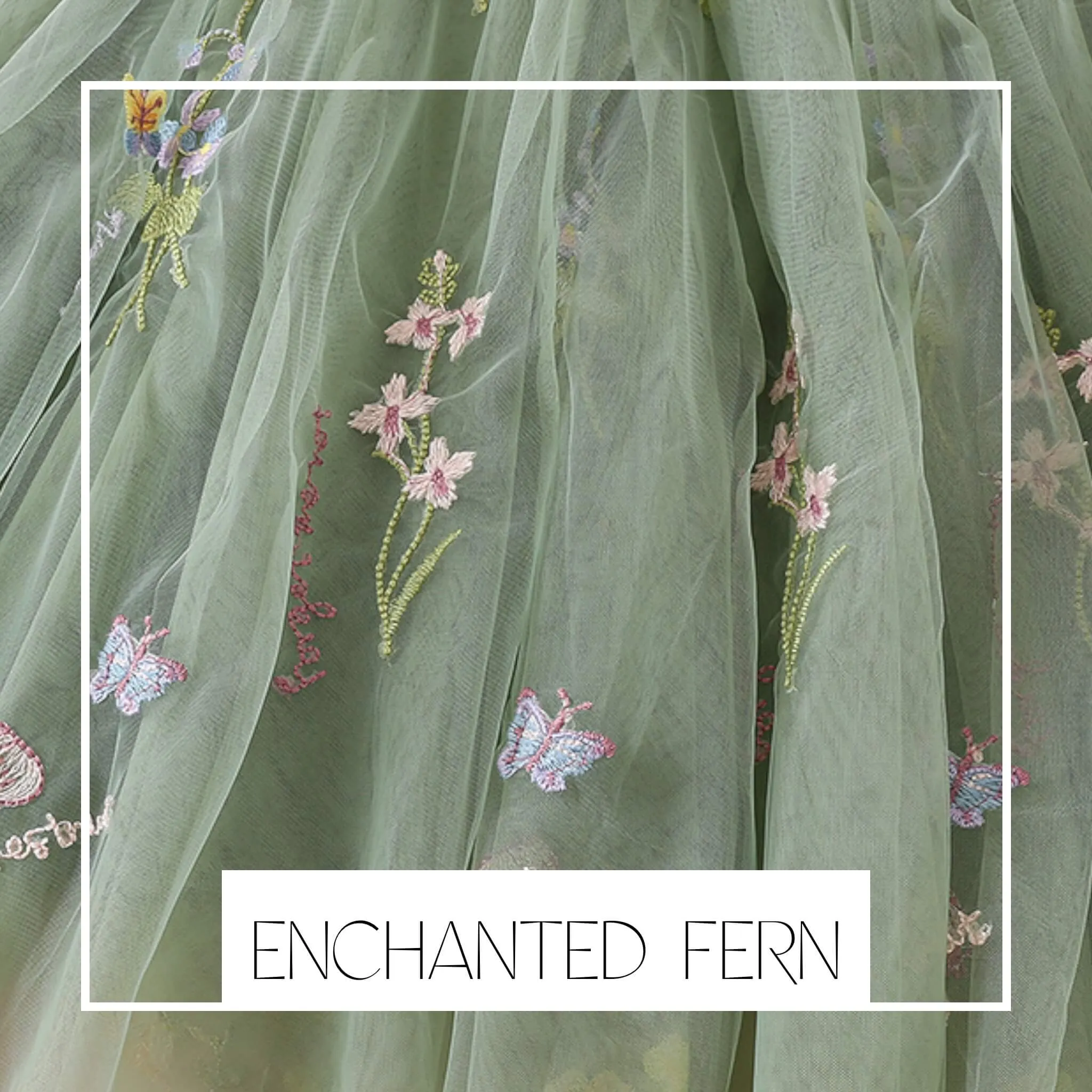 Enchanted Dress - Fern Green /White Lace