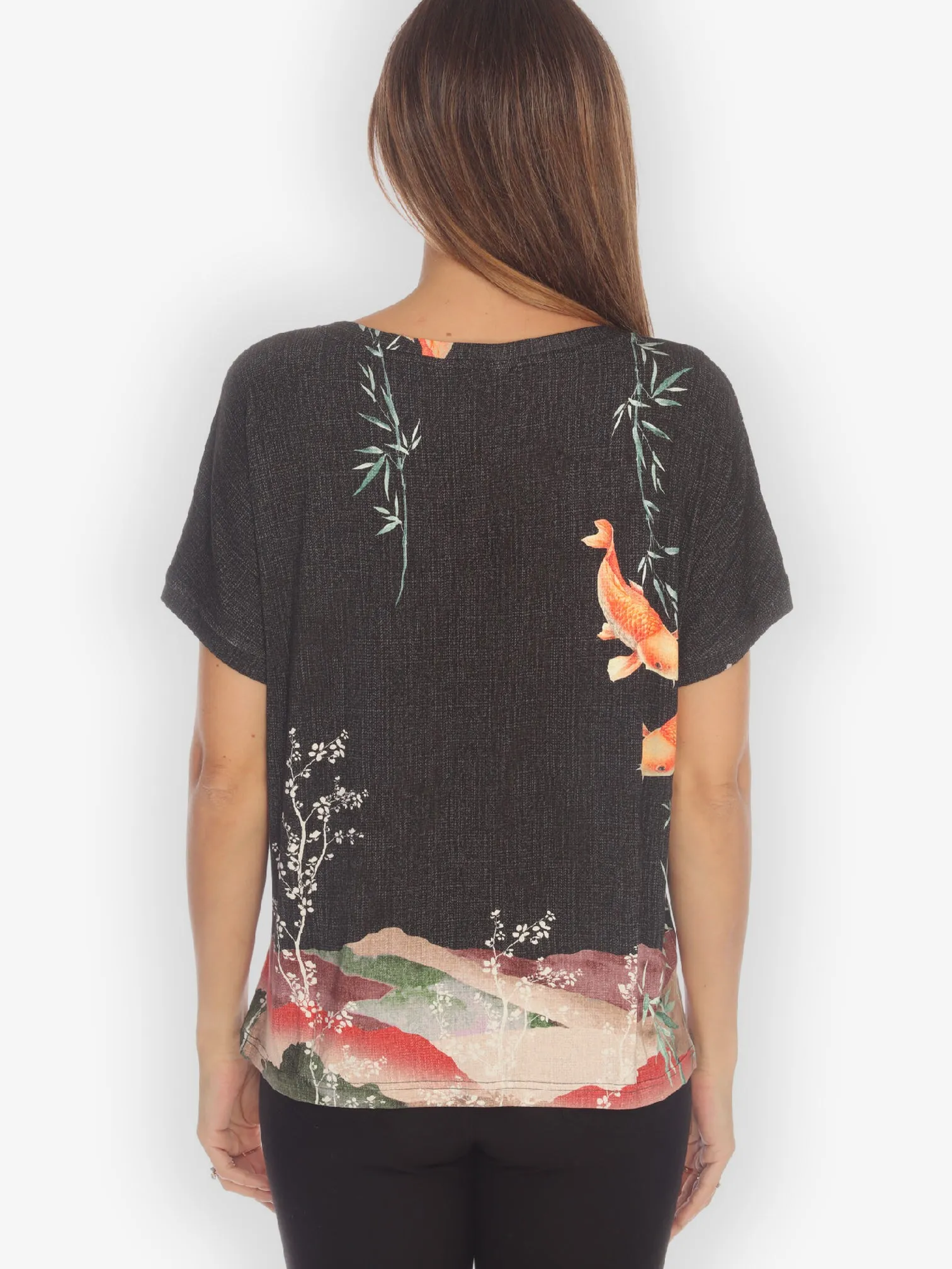 Engineered Koi Design Tree Cap Sleeves Tee