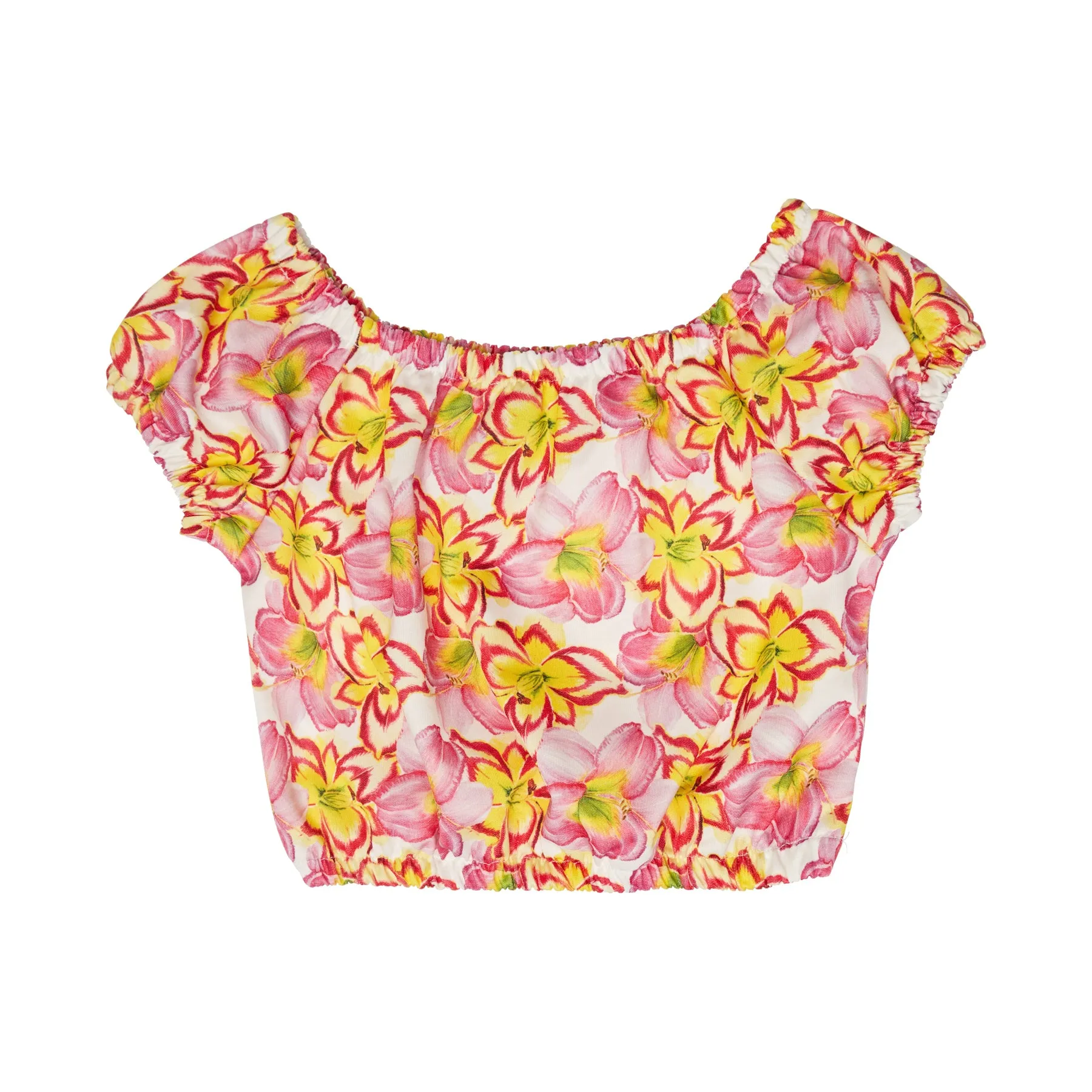 GIRL'S CROP TOP YELLOW LILIES