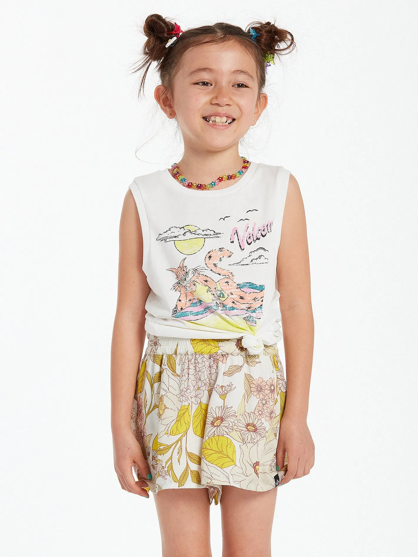 Girls Happy Clouds Shorts - Multi