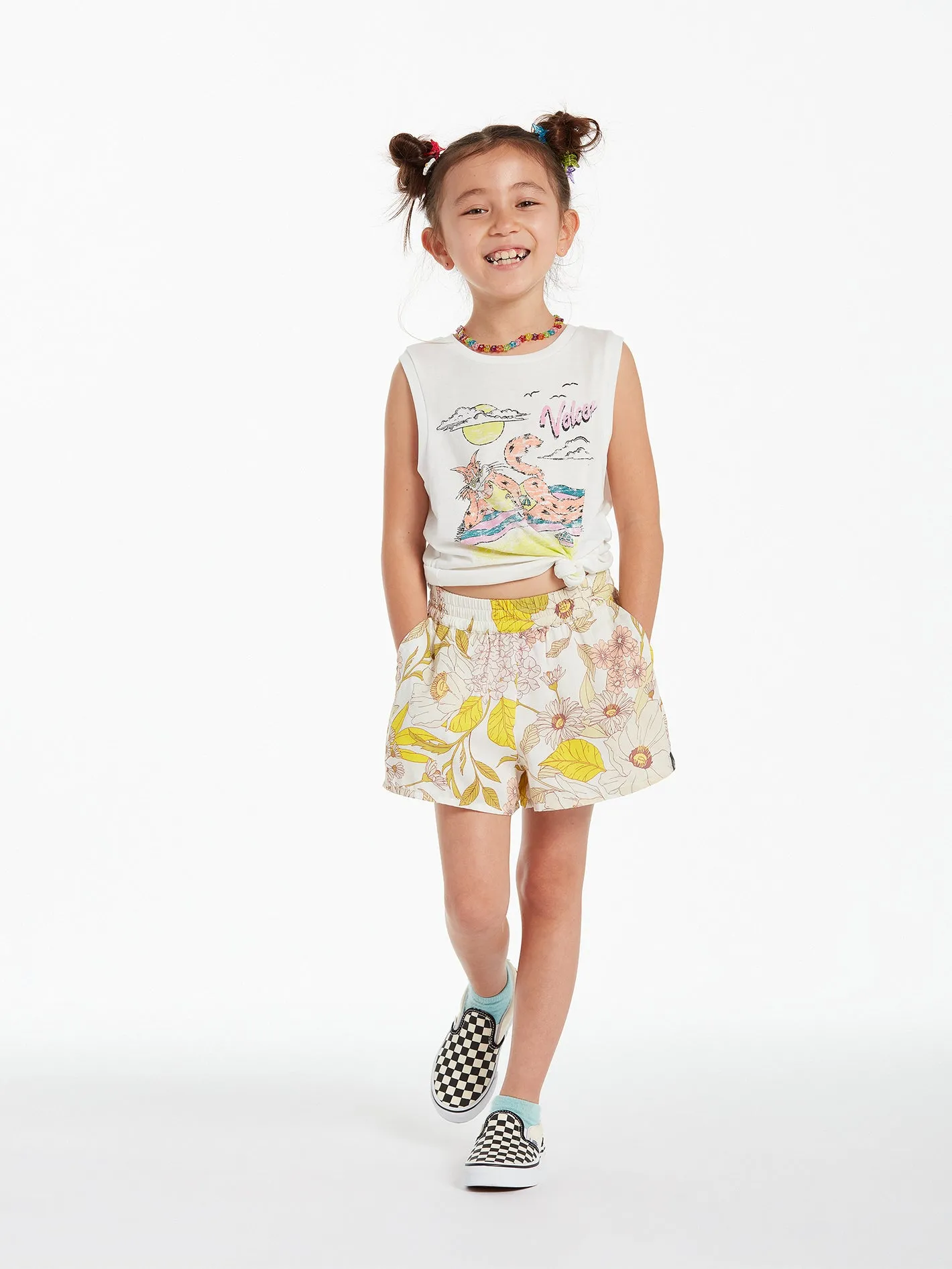 Girls Happy Clouds Shorts - Multi