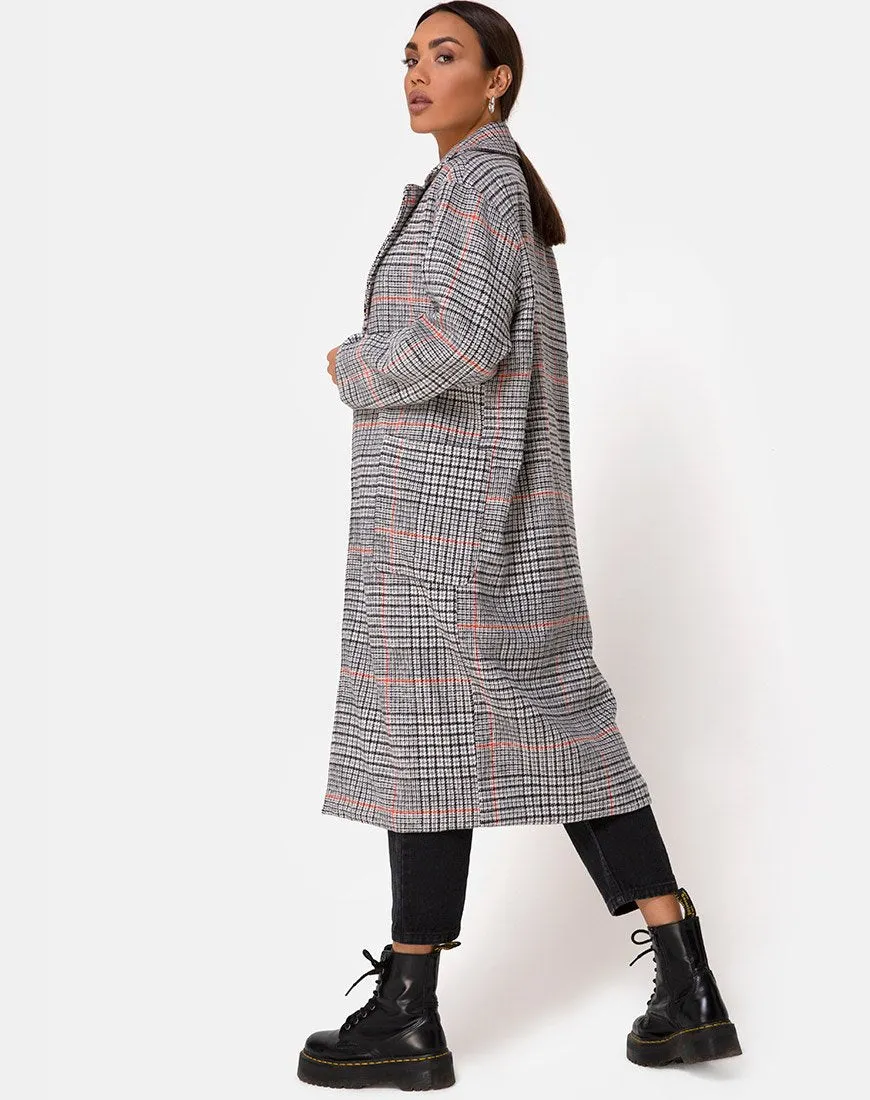 Glenn Duster Coat in Glenn Check Orange