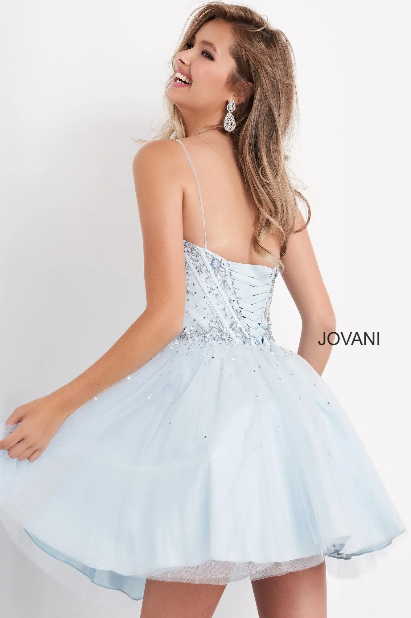 Jovani Kids K62533 Short Girls Fit Flare Party Dress Cocktail Corset Beaded Pageant