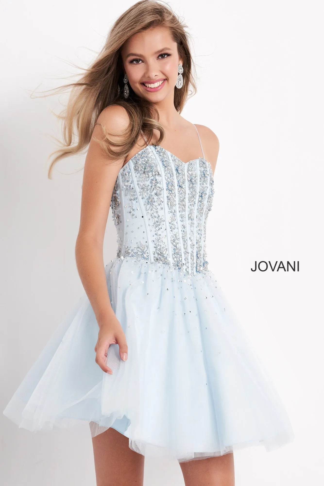 Jovani Kids K62533 Short Girls Fit Flare Party Dress Cocktail Corset Beaded Pageant