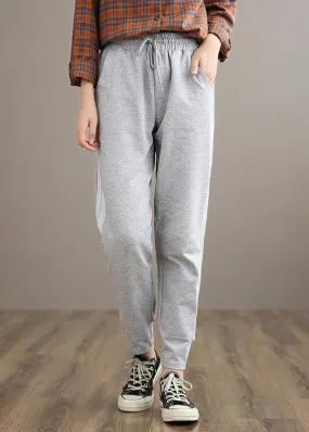 Loose Spring Wild Pants Clothing Light Gray Gifts Elastic Waist Women Pants