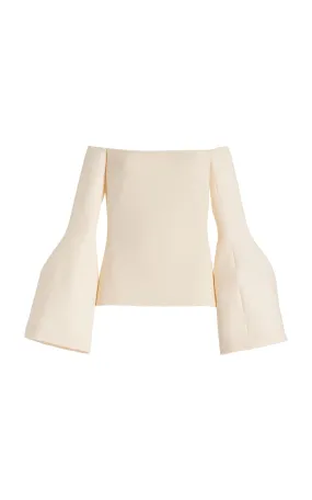 Maki Top in Ivory Wool Silk Cady