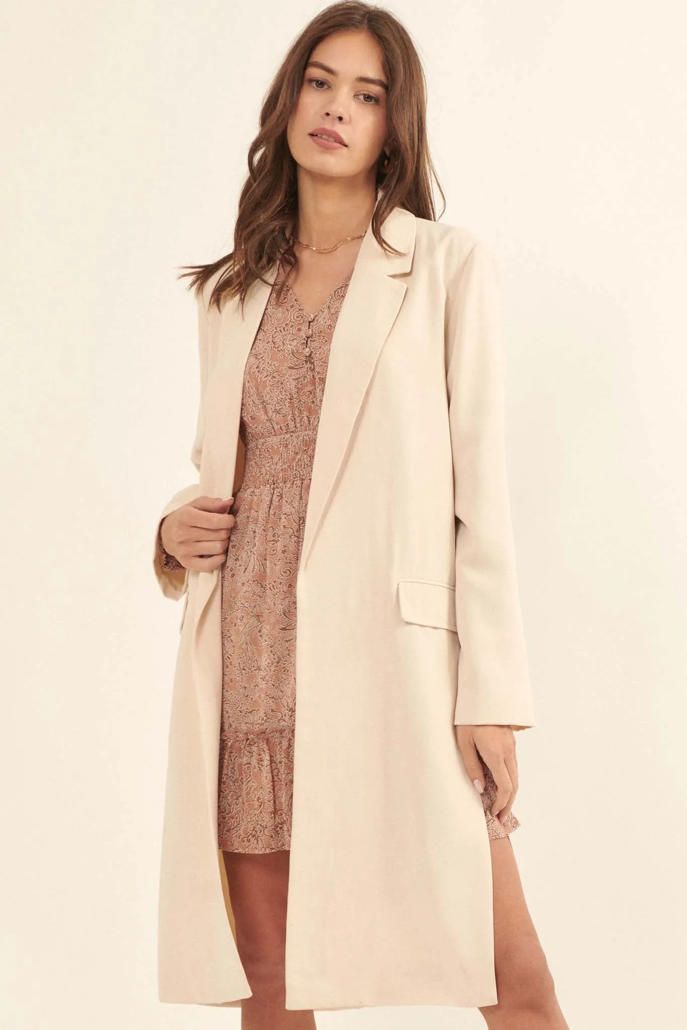 Master Class Open-Front Duster Blazer