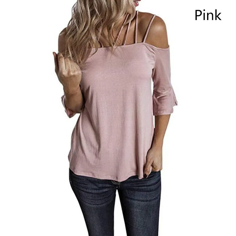 Oversized Strappy Off The Shoulder Tops Puff Sleeve