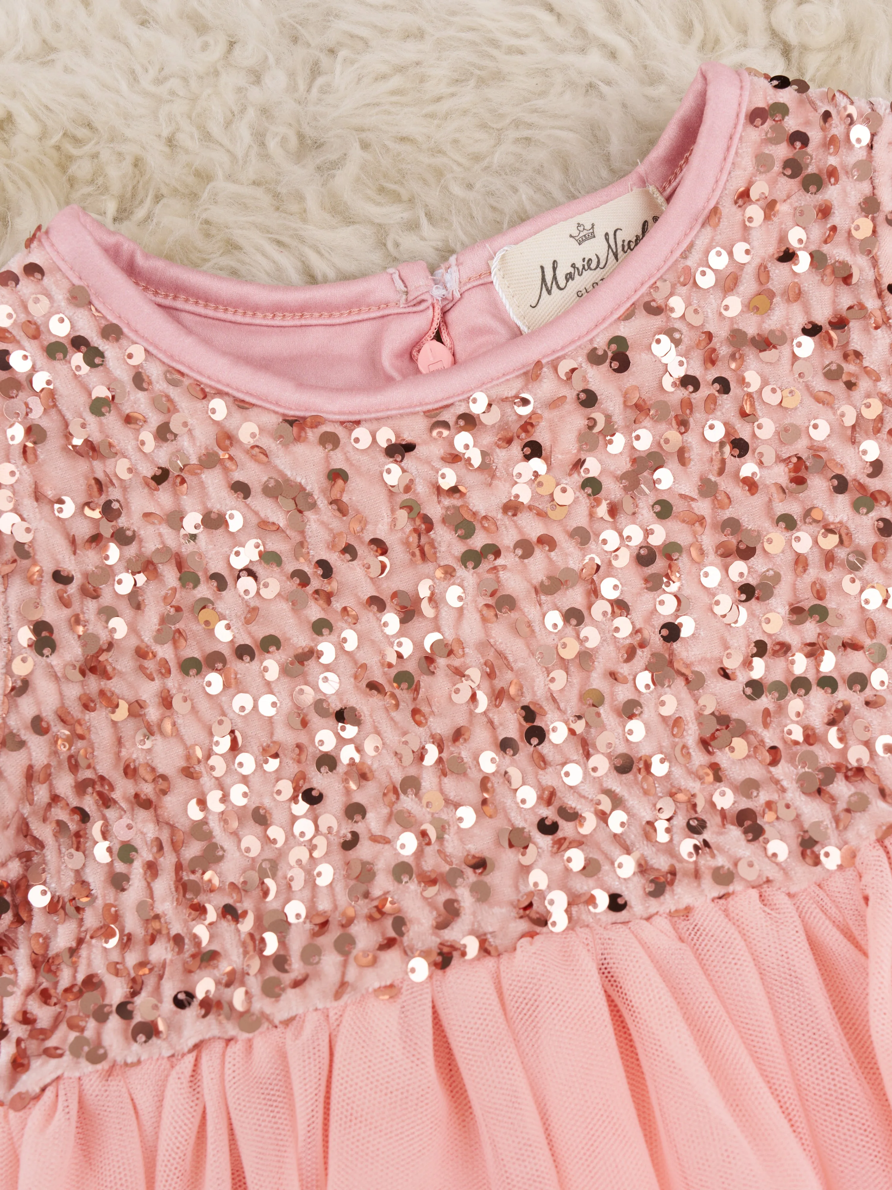 Peach Sparkly Tulle Swing Dress