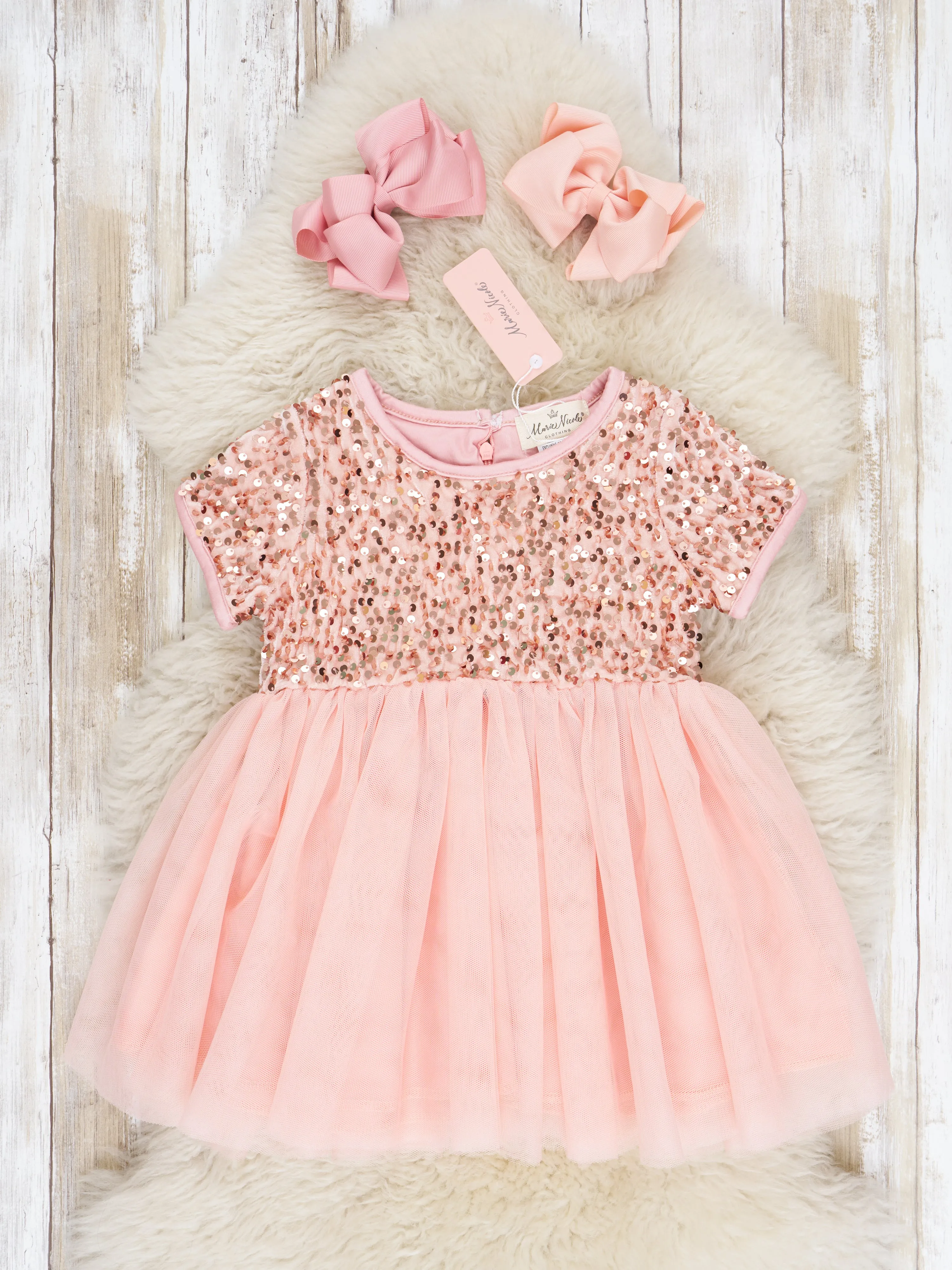 Peach Sparkly Tulle Swing Dress