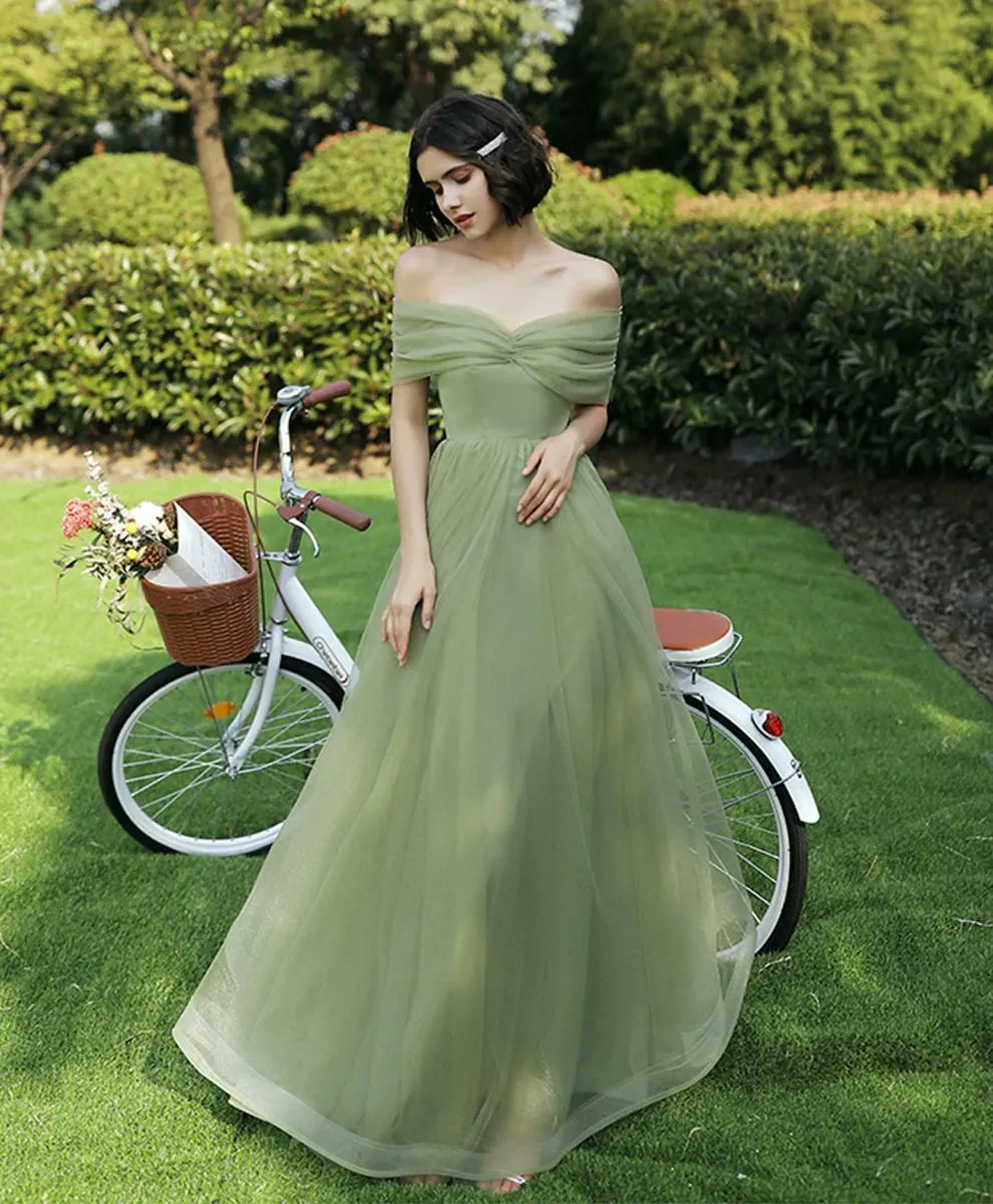 Sage Green Mismatched Tulle Bridesmaid Dresses