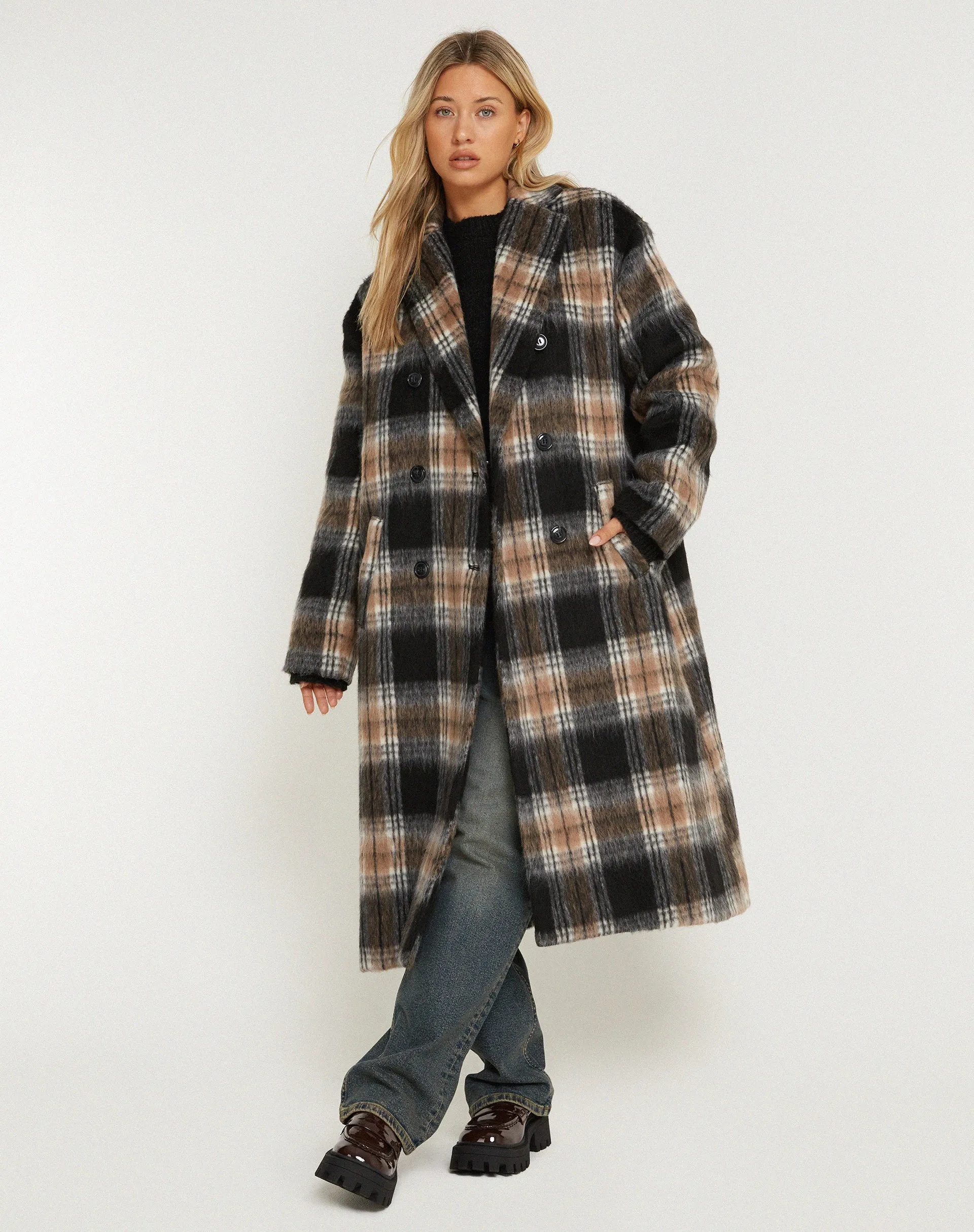 Sawai Coat in Black and Brown