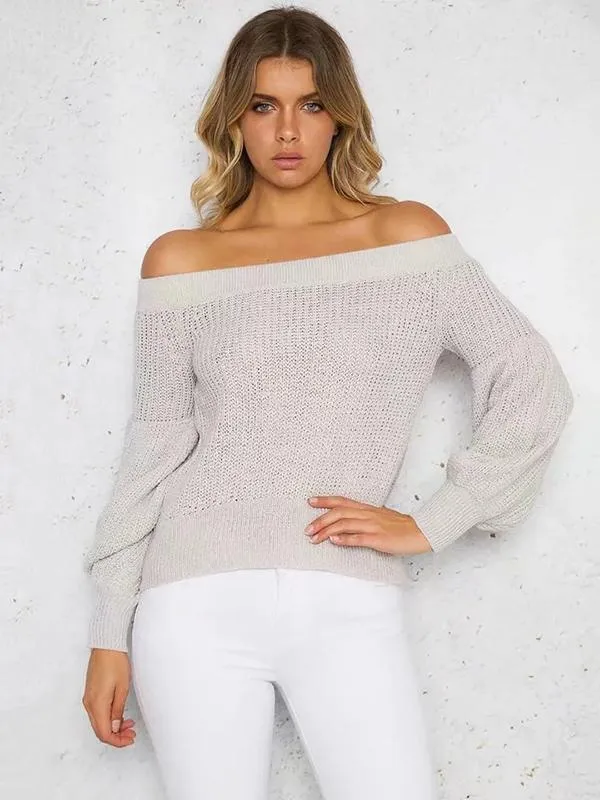 TastyHottie - Advanced Off-the-shoulder Puff Sleeves Sweater Tops