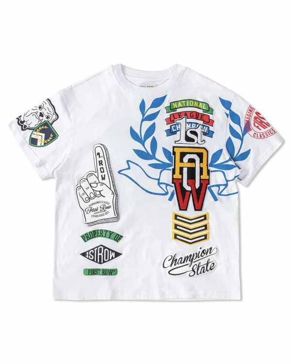 White Varsity Patches Tee