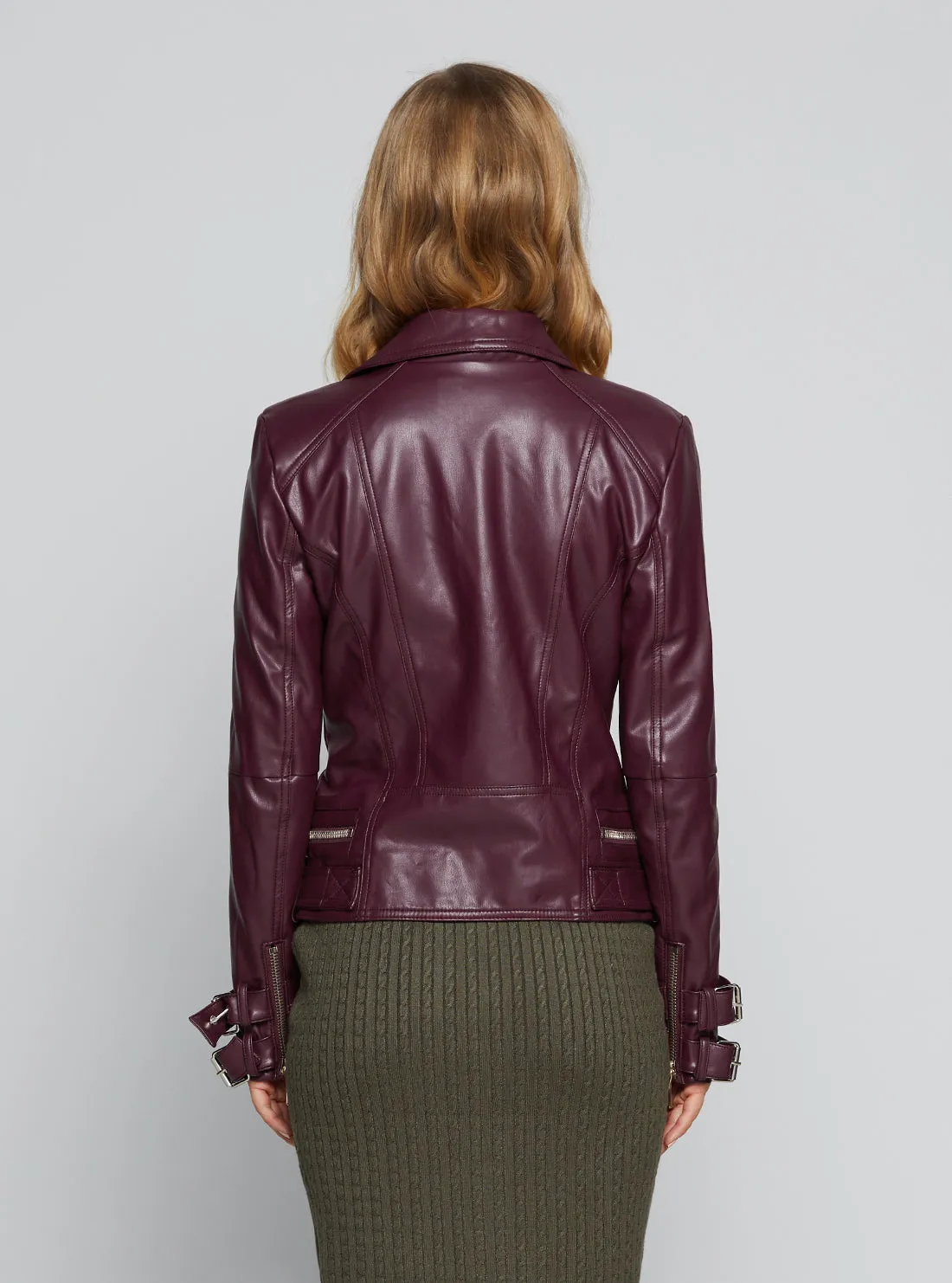 Wine Olivia Moto Jacket