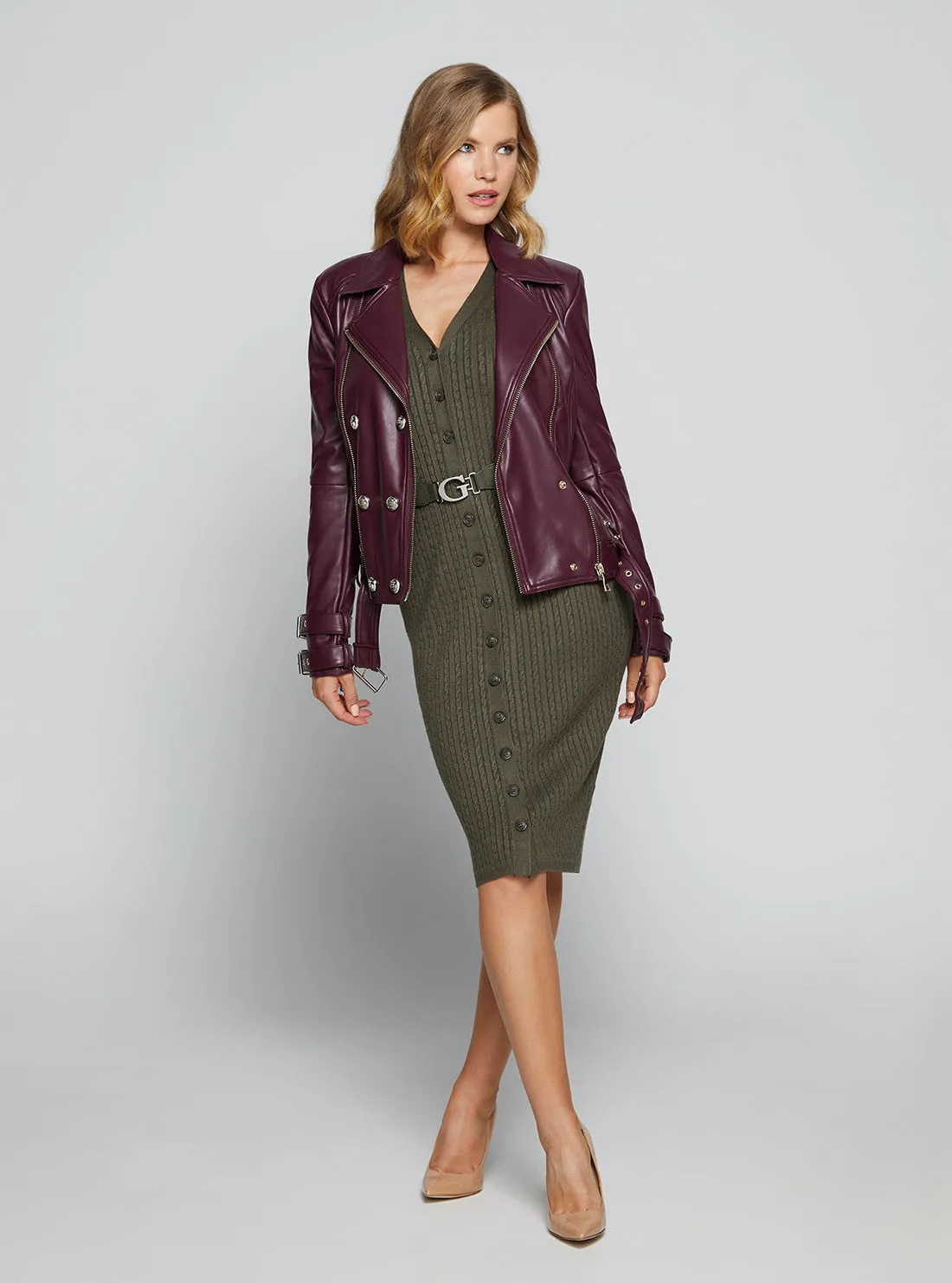 Wine Olivia Moto Jacket