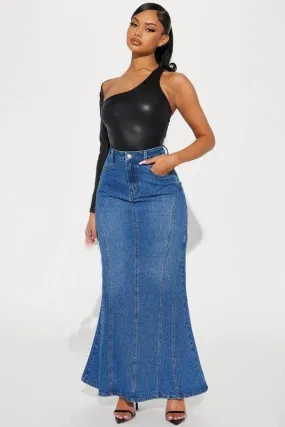 WOMEN FASHION DENIM MAXI SKIRTS